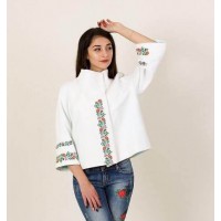 Купити Floral net, white cashmere jacket  в Крамниці вишитого одягу