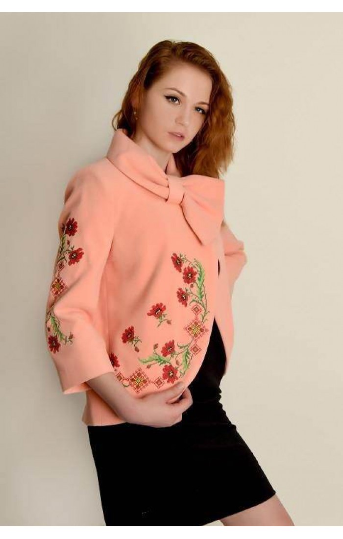 Floral charms, embroidered women's jacket