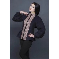 Панна, пальто з вишивкою чорне