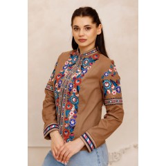 Brown jacket with embroidery Blossom