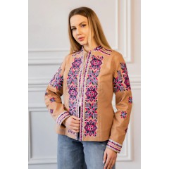 Brown jacket with embroidery Mileniia