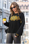Over jumper in Ukrainian style Ethno black with yellow-