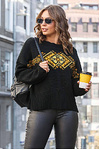 Over jumper in Ukrainian style Ethno black with yellow-
