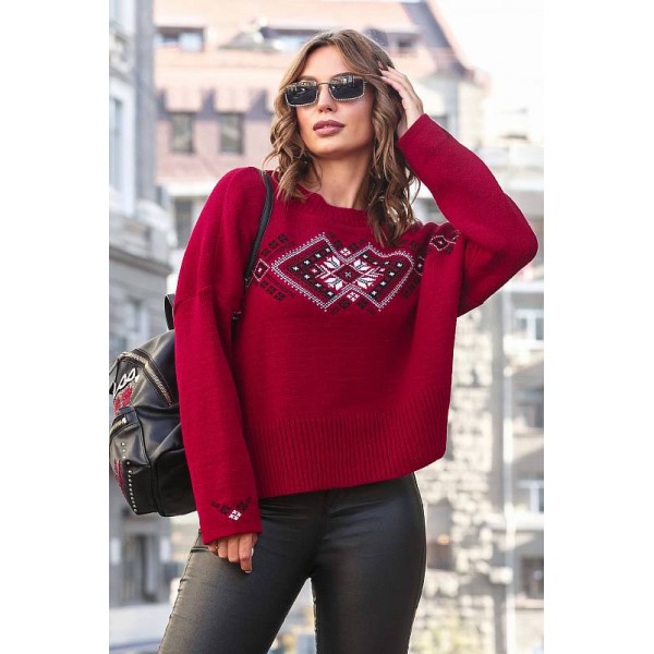 Джемпер оверсайз в українському стилі 