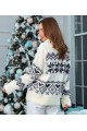 Berta, knitted sweater with geometric patterns, milk