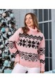 Berta, knitted sweater with geometric patterns, pink