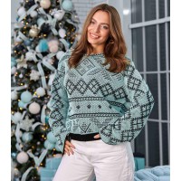 Woven oversize sweater Zarina, mint. Fabric composition: 50% wool, 50% acrylic. Weight: 400 g. Model height: 168 cm. Woven oversize sweater Zarina, mint. Fabric composition: 50% wool, 50% acrylic. Weight: 400 g. Model height: 168 cm.