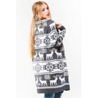 Кардиган з тонкого напів вовняного трикотажу Олені