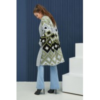 Knitted khaki cardigan Mira