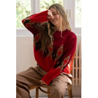 Яркий вязаный свитер «Алиса» (карамель, олива, хаки, розовый)