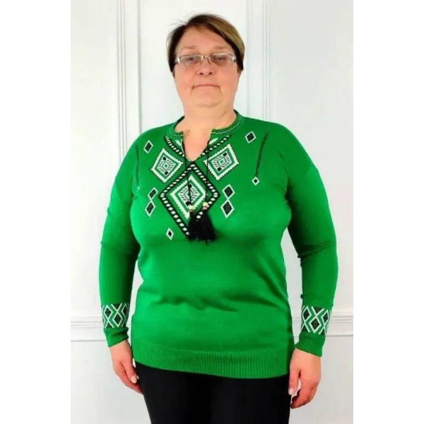 Vyshyvanka women's green Vira jumper