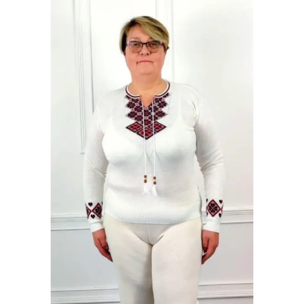 Women's white Venus embroidered jumper