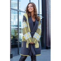 Купити Nicole, a warm knitted checkered cardigan  в Крамниці вишитого одягу