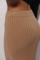 Long knitted brown skirt. Size S-M