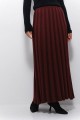 long pleated skirt, burgundy knitted skirt . size  S-M