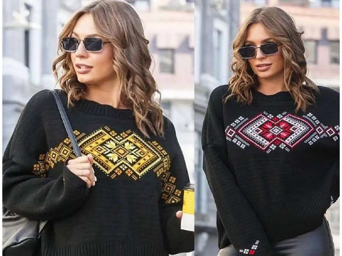 Sweatshirt with Ukrainian symbolism preserving national heritage